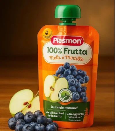 Plasmon Apple & Blueberry Puree with Vitamin C – 100 gm