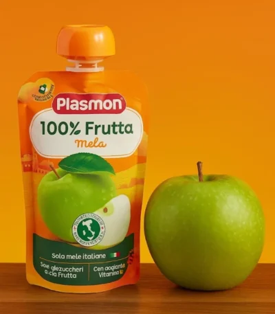 Plasmon Spremi e Gusta Apple is a smooth and natural fruit snack made with 100% Italian apples. Designed especially for babies from 6 months of age (unless otherwise advised by a pediatrician), it is a convenient and nutritious option for daily snacking. Enriched with Vitamin C, this fruit snack supports your baby’s balanced diet during the weaning stage.