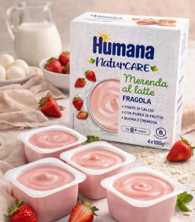 Humana Merenda Al Latte Fragola (Strawberry) 100 gm