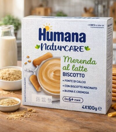 Humana Merenda Al Latte Biscotto 4×100g – 400g