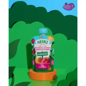Heinz Strawberry, Banana, Raspberry & Apple Fruit Puree Pouch 6+ Months 100g