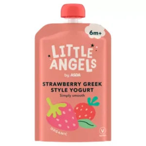 LITTLE ANGELS by ASDA Organic Strawberry Greek Style Yogurt 6+M 90g