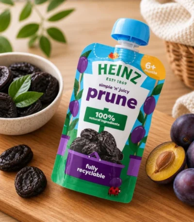 Heinz Prune Fruit Puree Pouch – 100g (6 Months+)