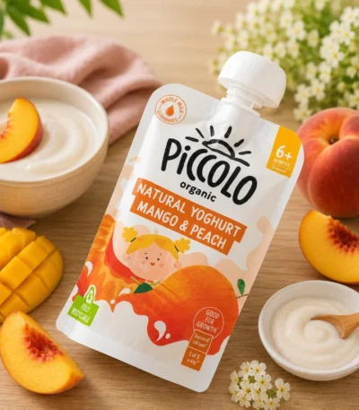 Piccolo Organic Mango & Peach Natural Yoghurt 100g