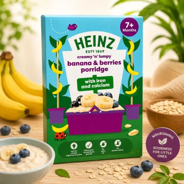Heinz Baby Food Banana & Berries Porridge 7+ Months 200g