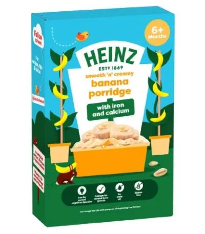 Heinz Banana Porridge Baby Food Cereal Box 6+ Months 125g
