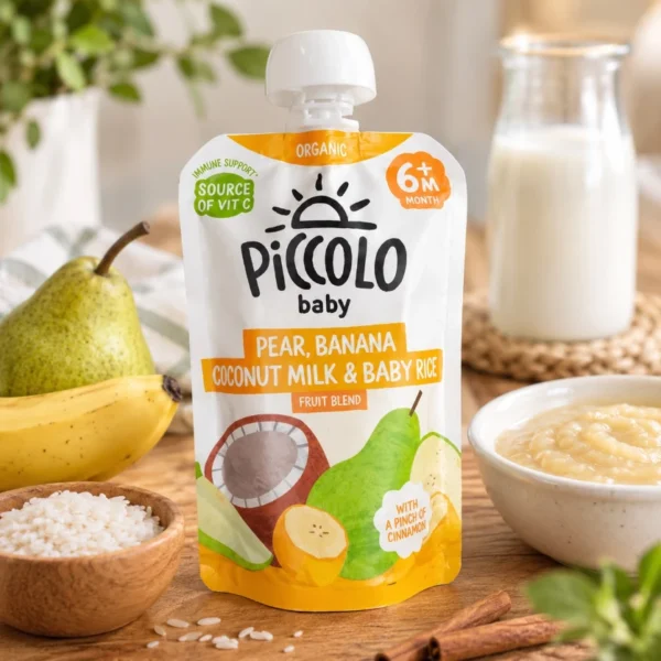 Piccolo Pear, Banana, Coconut Milk & Baby Rice Fruit Blend 100g
